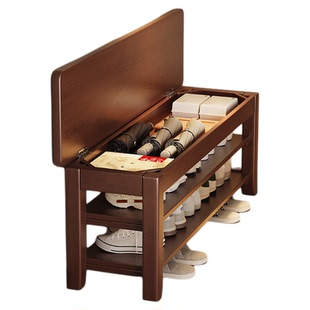 实木储物换鞋凳门口家用入户门穿鞋凳进门凳玄关凳子可坐鞋柜鞋架