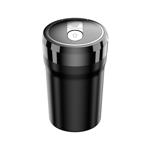 新款车载烟灰缸滑动开盖亮灯陶瓷内胆密封防飞灰防烟味大容量烟缸