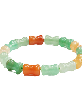 天然东陵玉竹节手串路路通多宝手链珠宝甜美可爱少女风多巴胺饰品