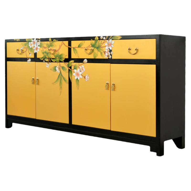 设计师手绘漆器家具样板房餐边柜