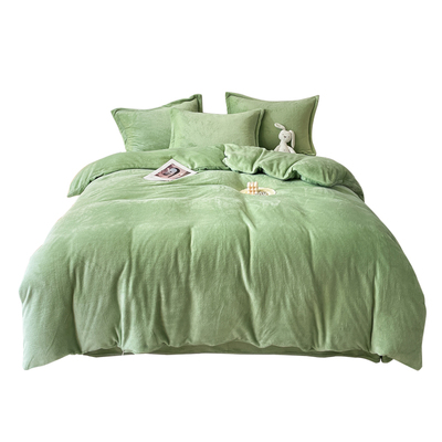 冬季纯色牛奶绒被套单件珊瑚绒被罩150x200x230加绒法兰绒被单人4