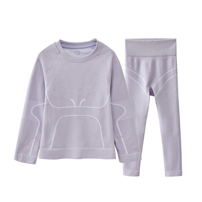 Q21儿童一体织运动保暖内衣男童女童宝宝无缝秋衣秋裤套装秋冬