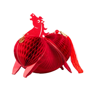 2026新年装饰蜂窝生肖折纸马喜庆桌面摆件新款玄关春节氛围布置