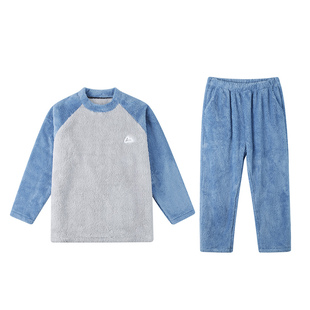 【暖绒绒】奕时代大码胖男童家居服套装中大童加绒睡衣睡裤两件套