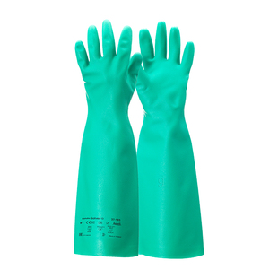 安思尔37-185防化耐油污耐酸碱溶剂工业劳保加长加厚丁腈橡胶手套