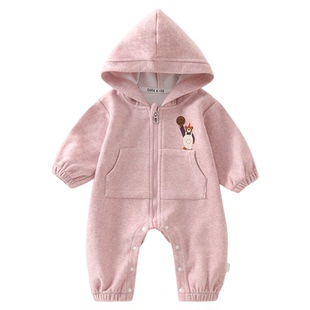 女宝宝连体衣春装婴儿衣服洋气小月龄爬服幼儿早春外出服春秋外套