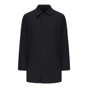 DIDIBOY迪迪博迩2025春季新款男士商务翻领深蓝色一手长风衣外套