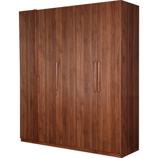 政府补贴全友家居新中式胡桃木色五门衣柜卧室家用储物成品大衣橱