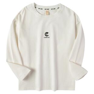 小象汉姆童装男童长袖t恤纯棉儿童白色打底衫内搭2026春装新款潮