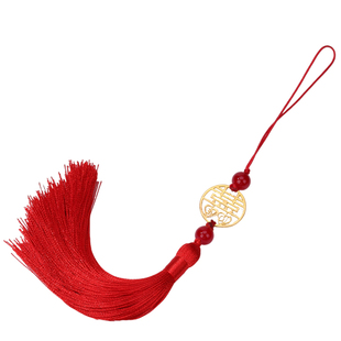 新中式喜庆婚礼吊穗 汉服新娘头饰材料双喜吊坠diy手工团扇挂件穗