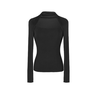 复古优雅气质显瘦方领女短袖T恤