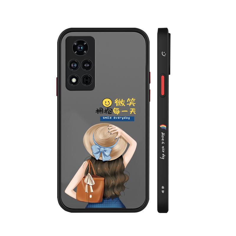 适用华为荣耀v40手机壳女新款V40轻奢版保护套网红honor硅胶壳5G全包ALA一AN70防摔YOK-AN10磨纱壳超