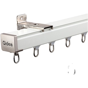 静音窗帘轨道滑轮导轨铝合金轴承轮滑轨窗帘杆轨道双轨顶滑道特厚