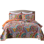 外贸美式双面纯棉绗缝三件套韩国高档床盖欧式四季通用榻榻米床单