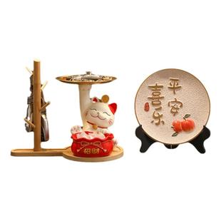 招财猫入户钥匙收纳玄关摆件客厅门口鞋柜家居装饰品乔迁新居礼物