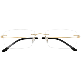 无边框老花眼镜男纯钛超轻防蓝光时尚高档正品高清中老年人老光镜