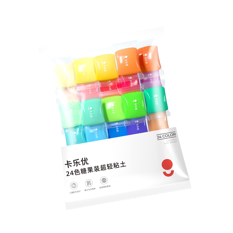 卡乐优24色儿童超轻粘土袋装