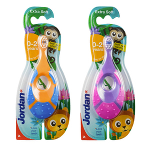 现货荷兰原装进口jordan婴幼儿宝宝手抓乳牙牙刷软毛0-2岁