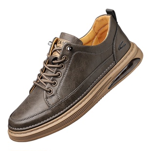 骆驼动感板鞋男鞋2026新款春秋冬季加绒棉鞋公务通勤男士休闲皮鞋