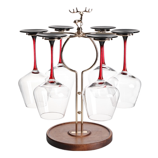 创意实木红酒杯架子悬倒高脚杯架酒柜装饰轻奢高档吊杯架家用摆件