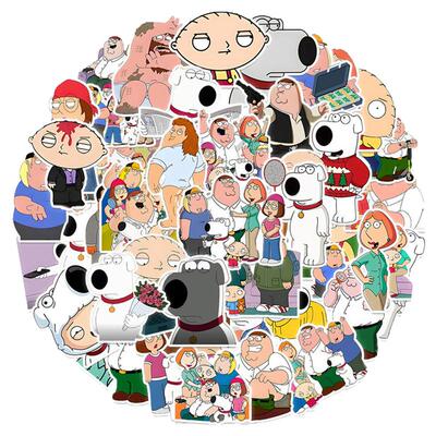 50张家庭恶搞之家卡通个性贴纸