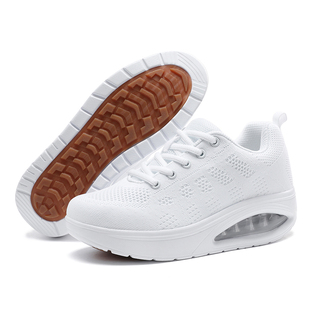 中国梦之队2025新款秋季网面运动休闲鞋女牛筋底摇摇鞋厚底旅游鞋