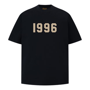 drew潮牌美式高街1996植绒数字短袖T恤男女宽松情侣百搭纯棉上衣