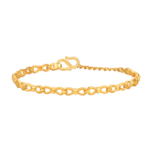 明牌珠宝黄金几何手链 足金暖金蝴蝶结女士链时尚少女心AFK0305