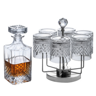 CKW 轻奢水晶玻璃威士忌酒杯套装洋酒杯高级感啤酒杯高档家用杯架