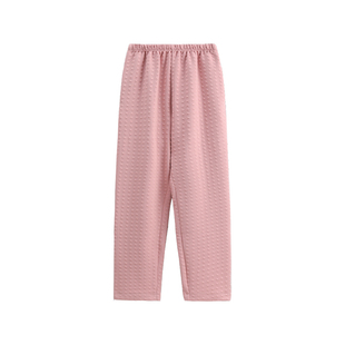 芬腾女士睡裤秋冬季空气棉夹层纯棉加厚长裤保暖加大码家居裤单裤