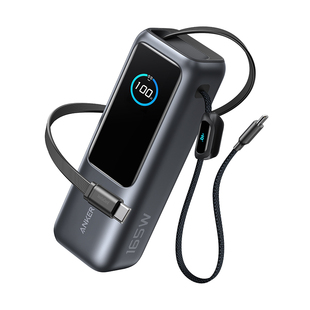 【3C认证可上飞机】Anker安克能量舱快充165W大功率充电宝适用苹果iphone17自带伸缩线20000毫安大容量笔记本