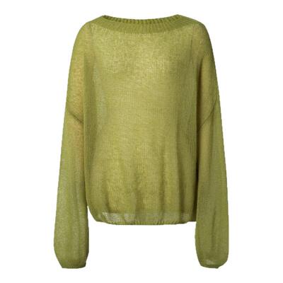 陌可裸感真丝羊绒超轻套头罩衫