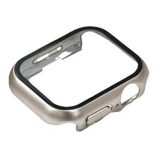 适用Apple Watch苹果手表S10/11保护壳iWatch9/8/7/6/SE代彩色保护套硬半包边框钢化膜表套超薄42/46mm星光色