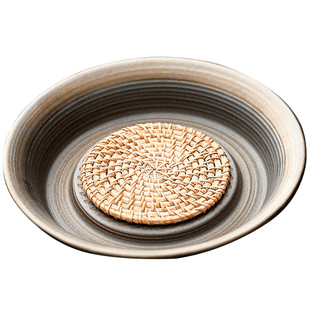 榜盛粗陶壶承壶垫小型干泡台茶盘藤编储水茶承功夫茶具配件家用