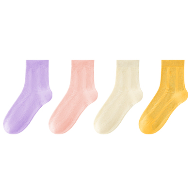 女童袜子儿童夏季薄款100%纯棉网眼薄袜男童春夏全棉防臭吸汗棉袜