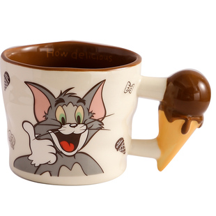 猫和老鼠联名马克杯情侣款带勺家用咖啡杯子送闺蜜女生日礼物水杯