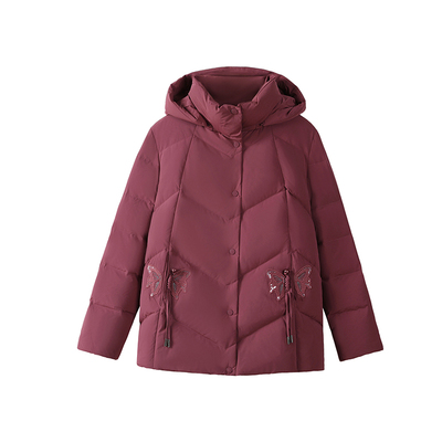 特体大码冬装保暖羽绒服女中老年