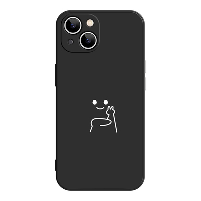 比耶趣味简约可爱iPhone17promax苹果16小米15新款p80华为mate70适用iqoo13荣耀90vivoX200一加ace情侣手机壳