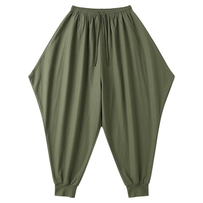 青少年纯色复古哈伦裤