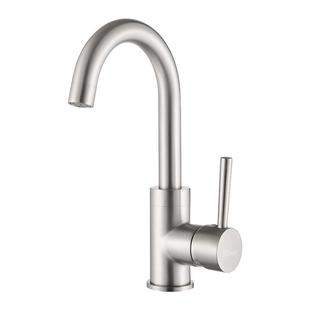 美国TRU厨房吧台岛台防指纹水龙头全铜可旋转防溅冷热小龙头2600