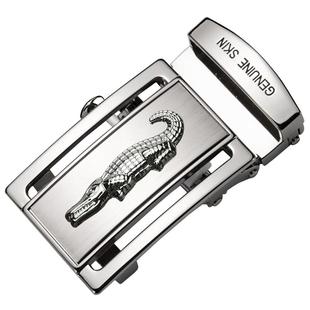 原装正宗泰国鳄鱼无牙皮带扣头3.8无卡槽腰带头男4.0无孔光面大象