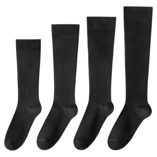 棉质压力袜子瘦腿女小腿过膝袜jk长筒黑色配小皮鞋中筒袜学院风袜