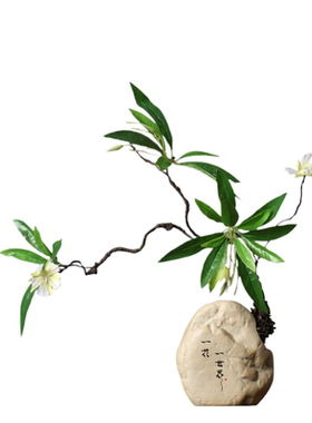 禅意水石榕花花瓶套装装饰品摆件