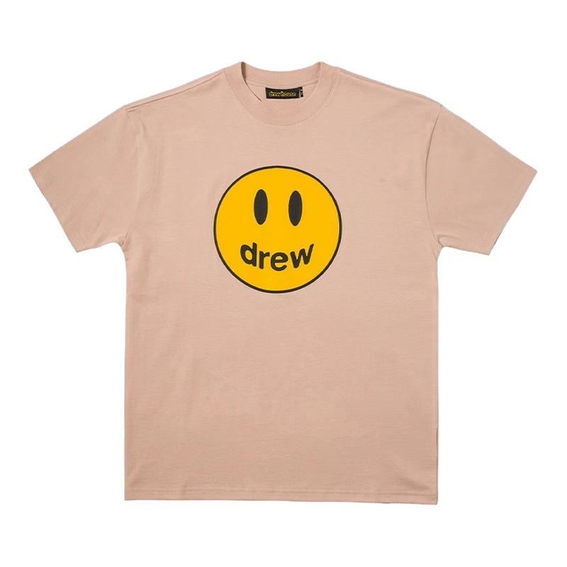 正品drewhouse灰粉色经典笑脸T恤