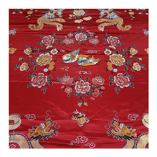杭州丝绸被面婚庆喜被绸缎龙凤鸳鸯被套被面子七彩软缎百子牡丹喜