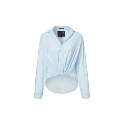 R13春夏扭结下摆浅色休闲衬衫