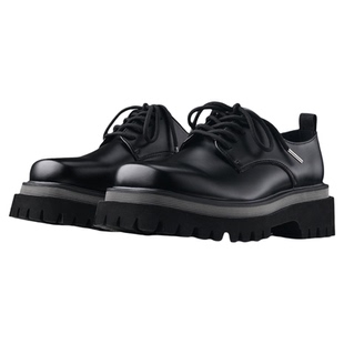 韩桥日记[黑血系列]原创设计厚底德比鞋子潮男方头皮鞋黑色通勤鞋