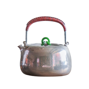 纯银时代 北村静香银壶足银999纯手工日式烧水壶锤纹送礼收藏1升