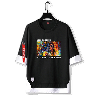 迈克尔杰克逊纪念音乐摇滚反战OLODUM周边短袖t恤衫男五分袖衣服