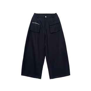 秋冬加厚男款慵懒松弛感裤子阔脚休闲裤oversize痞帅工装裤直筒裤